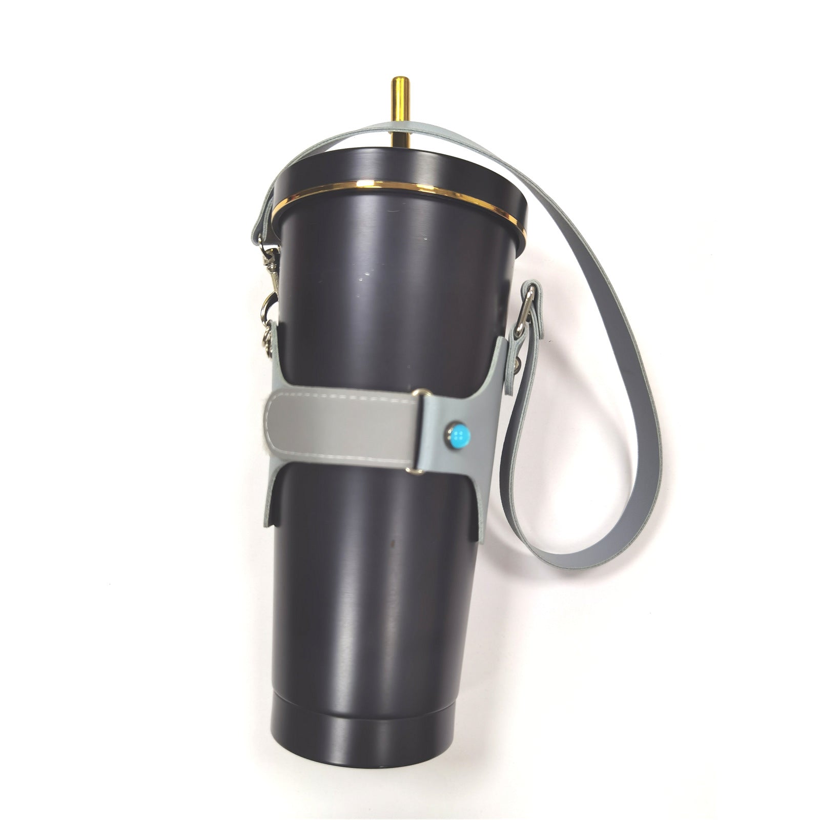Wholesale Portable Coffee Accessories Adjustable PU Leather Non-slip Cup Holder